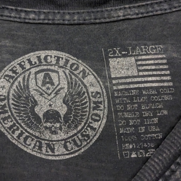 Affliction old school Vintage Chopper T-Shirt , 2XL - Picture 3 of 7